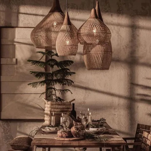 Garduru - beleuchtung wabi-sabi stil, licht trommel lampe hängenden lampenschirm