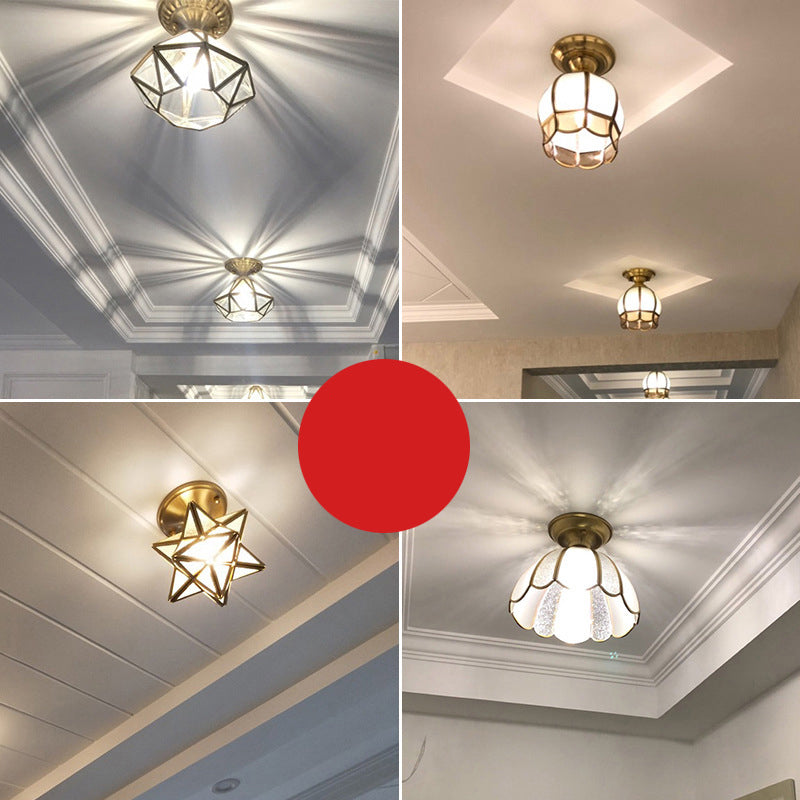 Deckenleuchte Messing Metall Flush Mount Leuchte