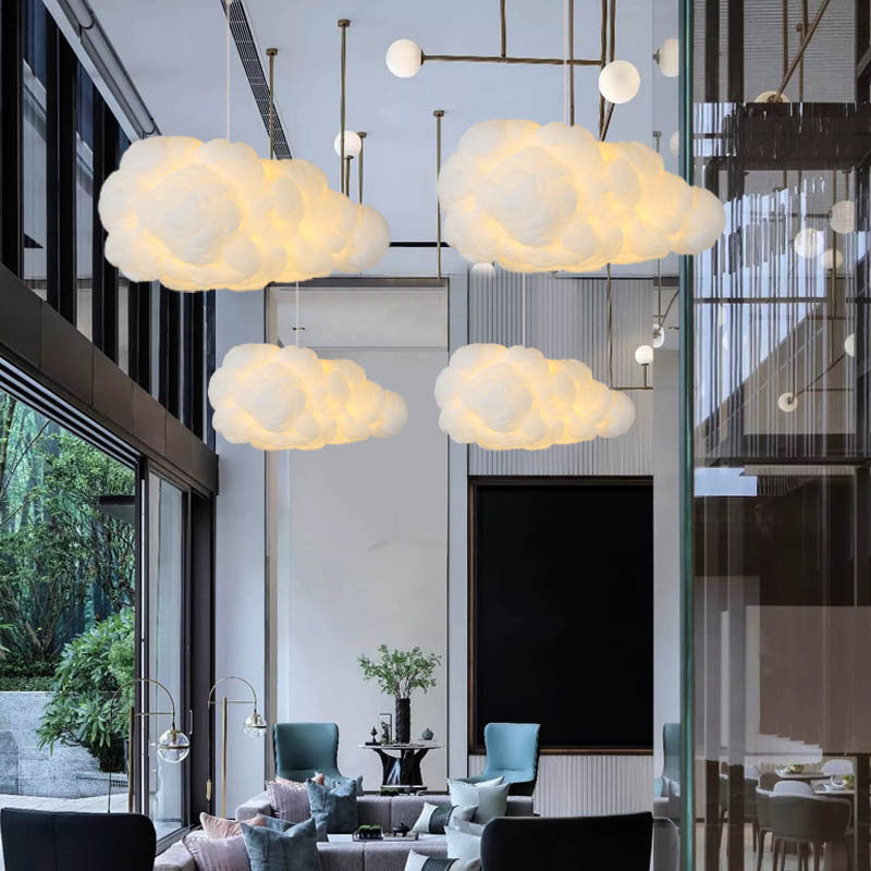 Pendelleuchte Wolken-design Stoff Deckenlampe