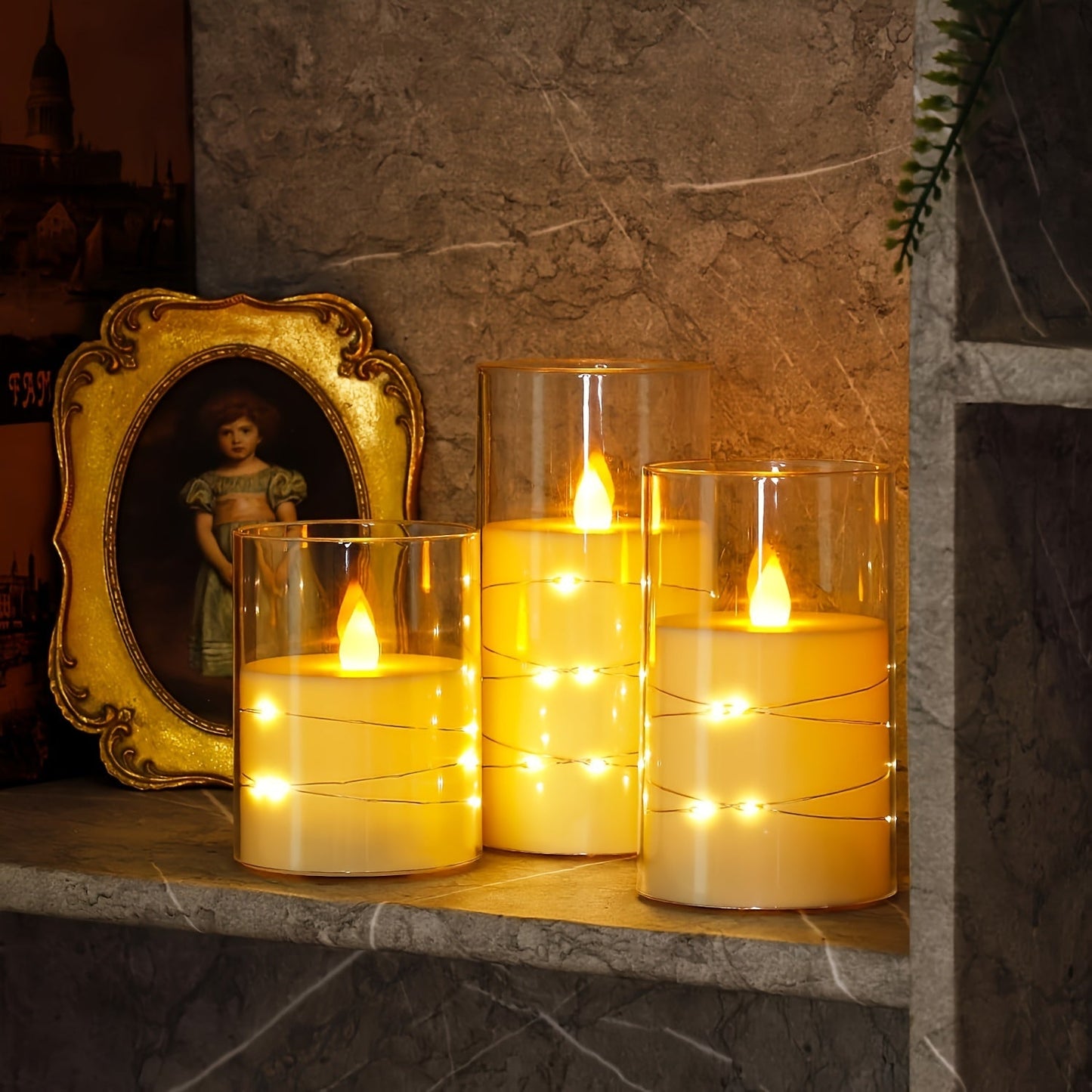 3-teilig Romantische LED Kerzen mit Fernbedienung - Einstellbare Helligkeit und Timer-Funktion, Ideal für Partys, Hochzeiten und Hotel Dekoration