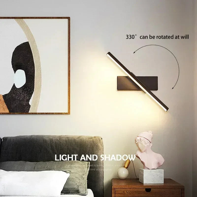 Drehbare Aluminium LED Badezimmer Spiegel Licht Wandmontierte Schminklampe