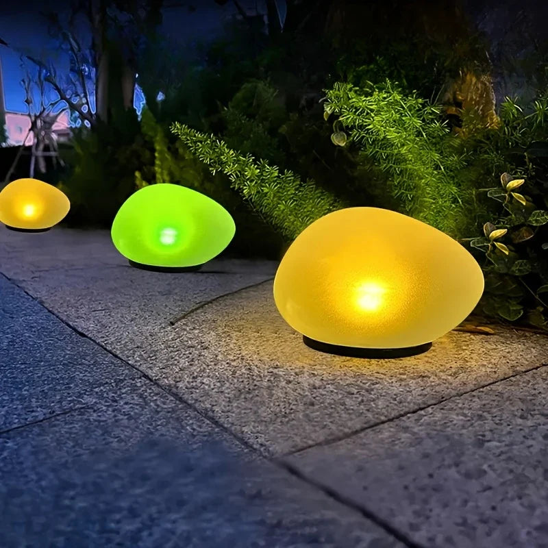 Leuchtende Gartensteine mit Farbwechsel – Dekorative LED Steinleuchten für Außenbereich und Garten