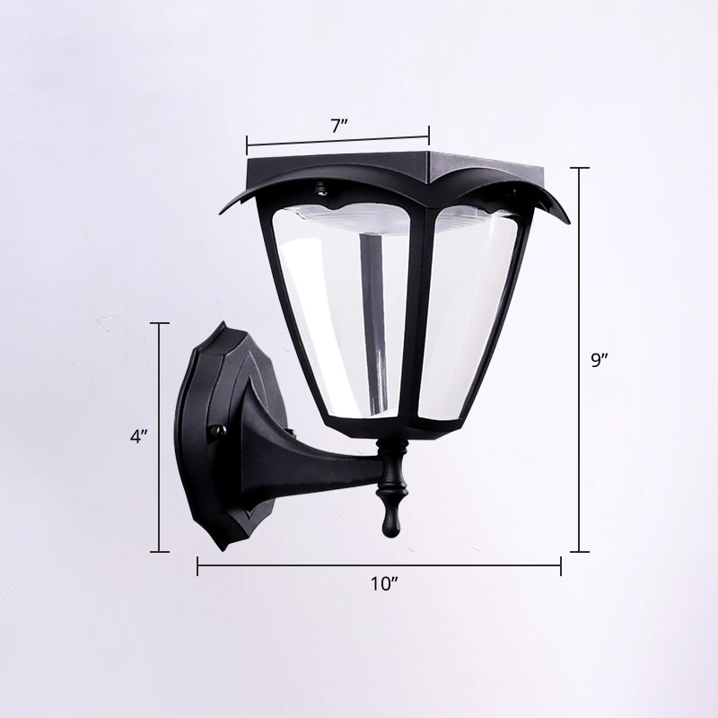 Solar-Wandlampe LED – Trapezförmiges Design aus Kunststoff, Außenbeleuchtung
