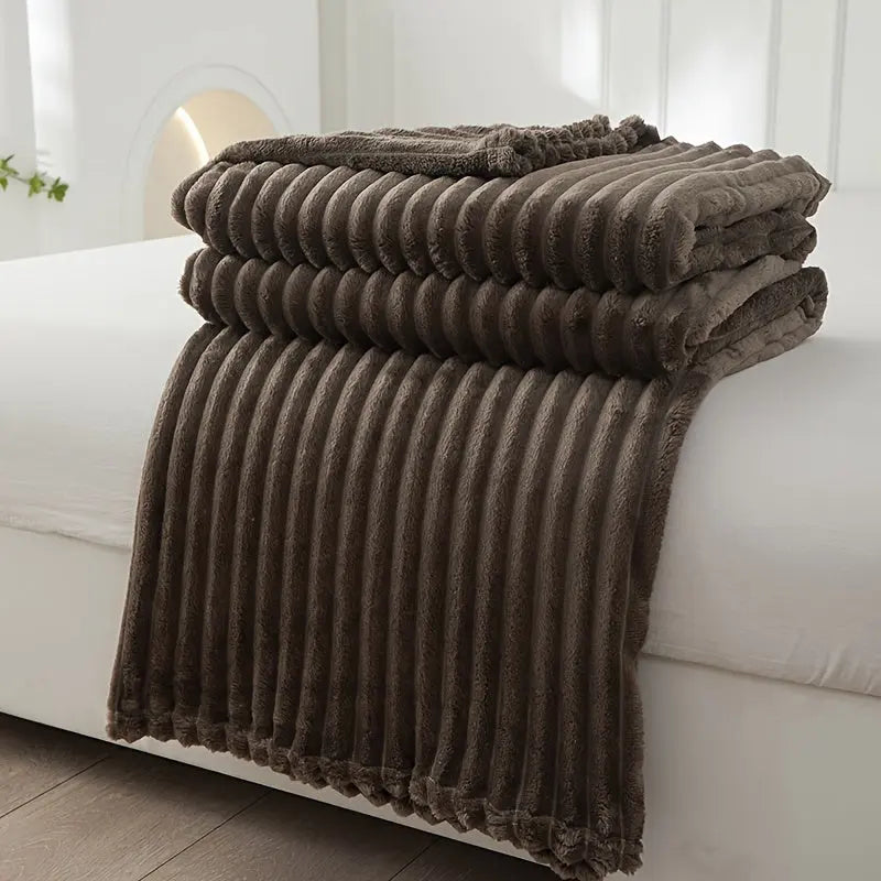 Garduru - Weiche Gerippte Kuscheldecke aus Flanell für stilvolles Wohnambiente