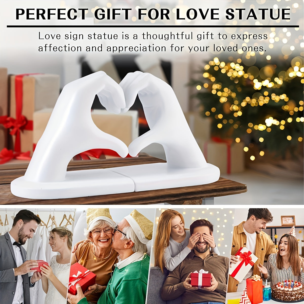 GoldenHeart - Buchstütze Set von 2 - Moderne Kunst Skulptur für Wohnkultur
