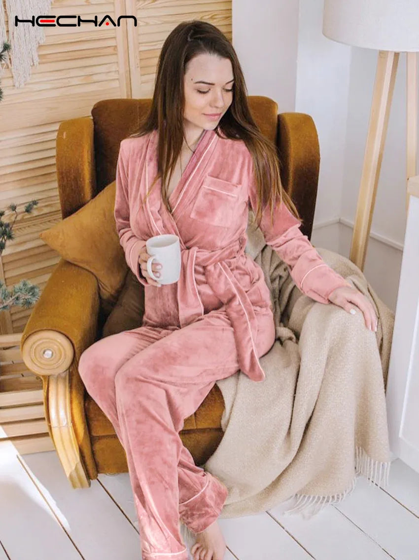 Luxuriöses Samt Pyjama-Set
