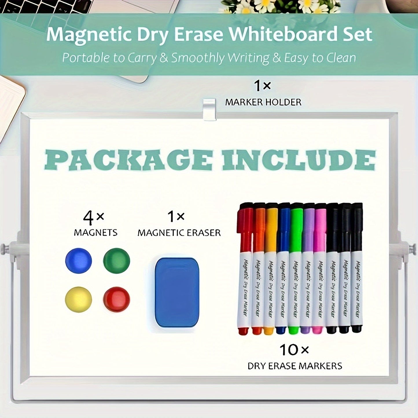 Garduru Magnetisches Whiteboard – Tragbar und beidseitig mit Ständer