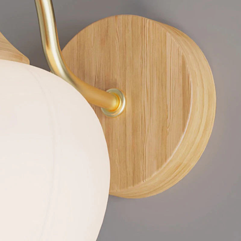 Ozawa Nordic LED Innenwandleuchte Glas Holz Schlafzimmer/Wohnzimmer