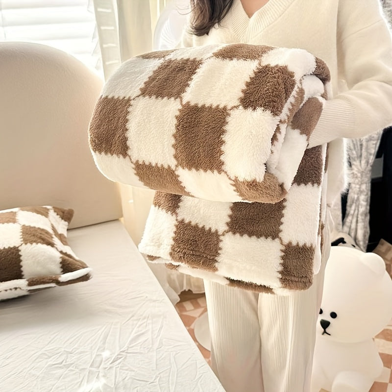 Garduru Flanell Plaid Decke – Rot/Weiß oder Schwarz/Weiß, Waschbar