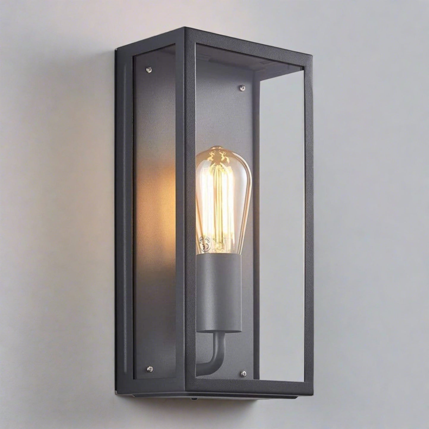 Garduru - Retro Wandlampe mit Filament-Glühbirne & Modernem Metallrahmen für Wohnzimmer, Schlafzimmer & Flur