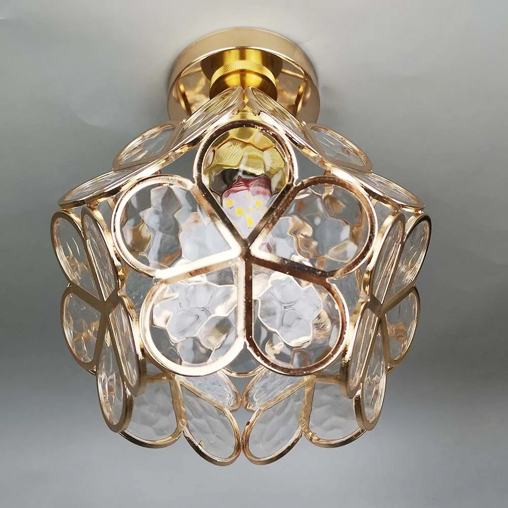 Glas-Deckenleuchte im Blumenstil - Elegante Lampe für den Eingangsbereich