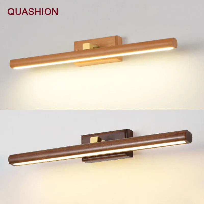 Massivholz-Schrankspiegel LED Wandleuchte Badezimmer Wandleuchtenarmatur