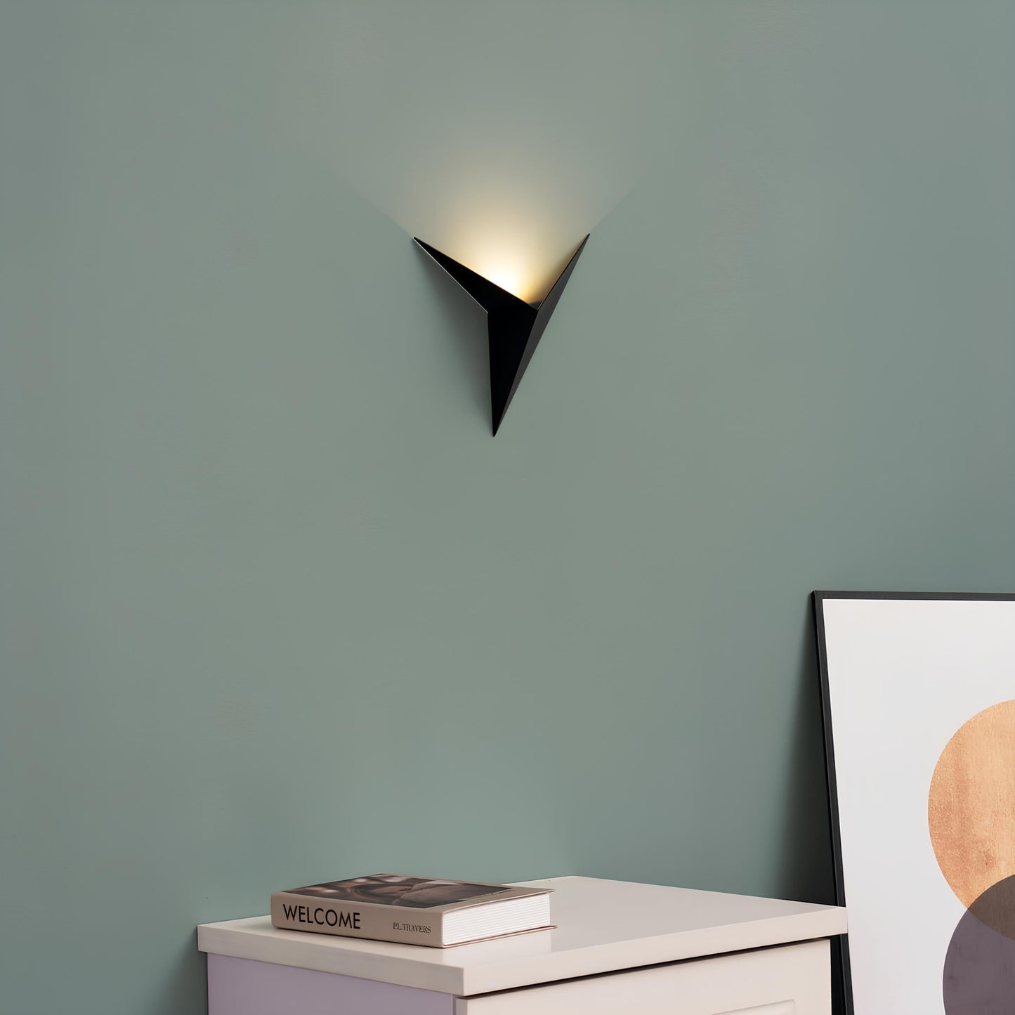 Royaleva Trigon Wandlampe - Moderne LED Dreiecks-Wandlampe, Schwarz/Weiß/Gold, Warm/Kalt Weiß