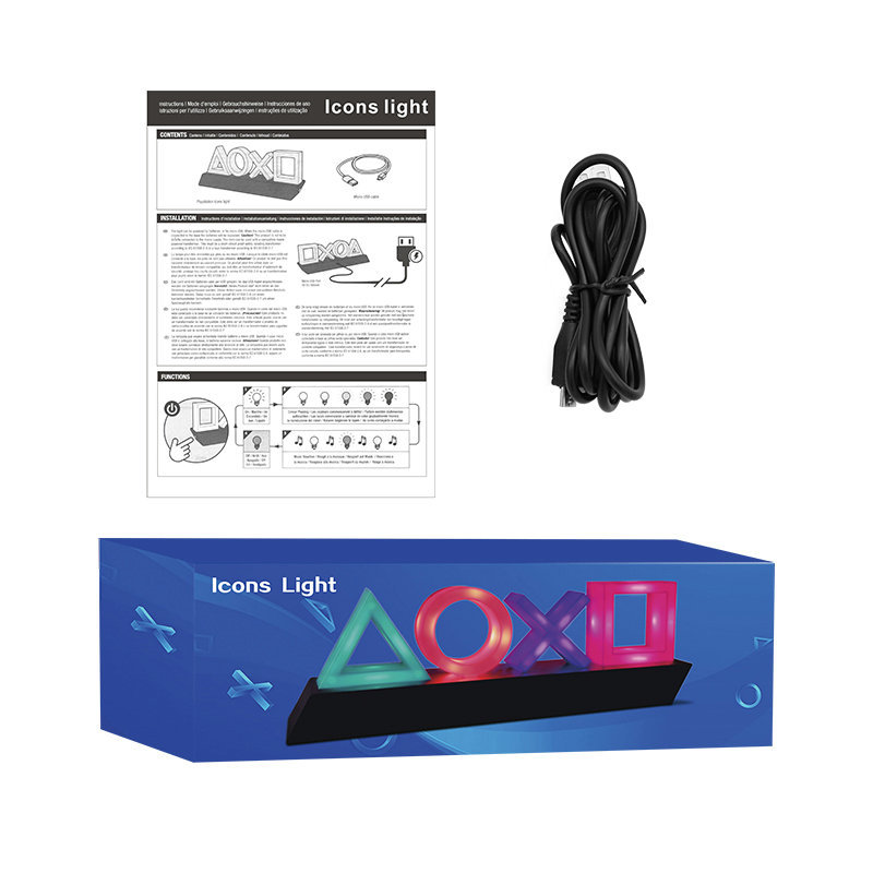 LED Tischlampe PlayStation Symbole – Musikgesteuerte Deko Leuchte für Gaming & Schlafzimmer