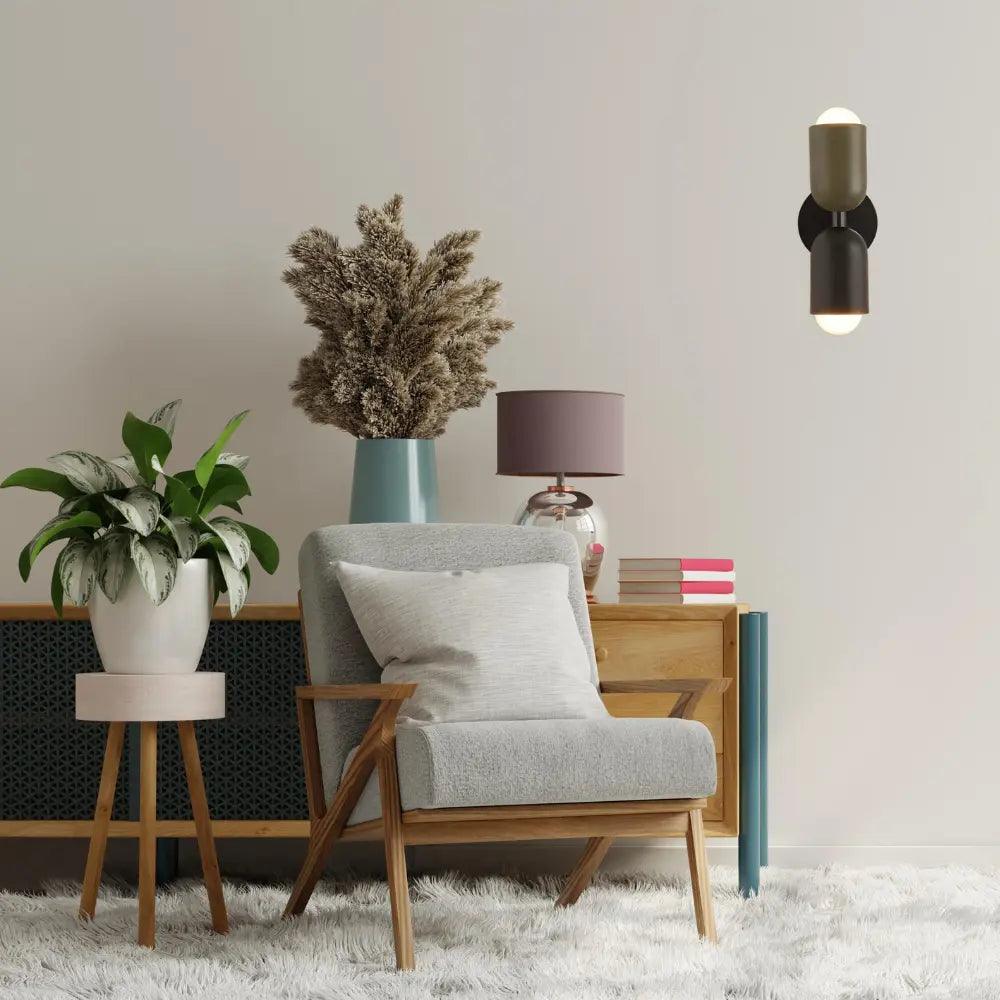 Holz Schatten Wandlampe – Zeitgenössische Beleuchtung mit rustikalem Touch
