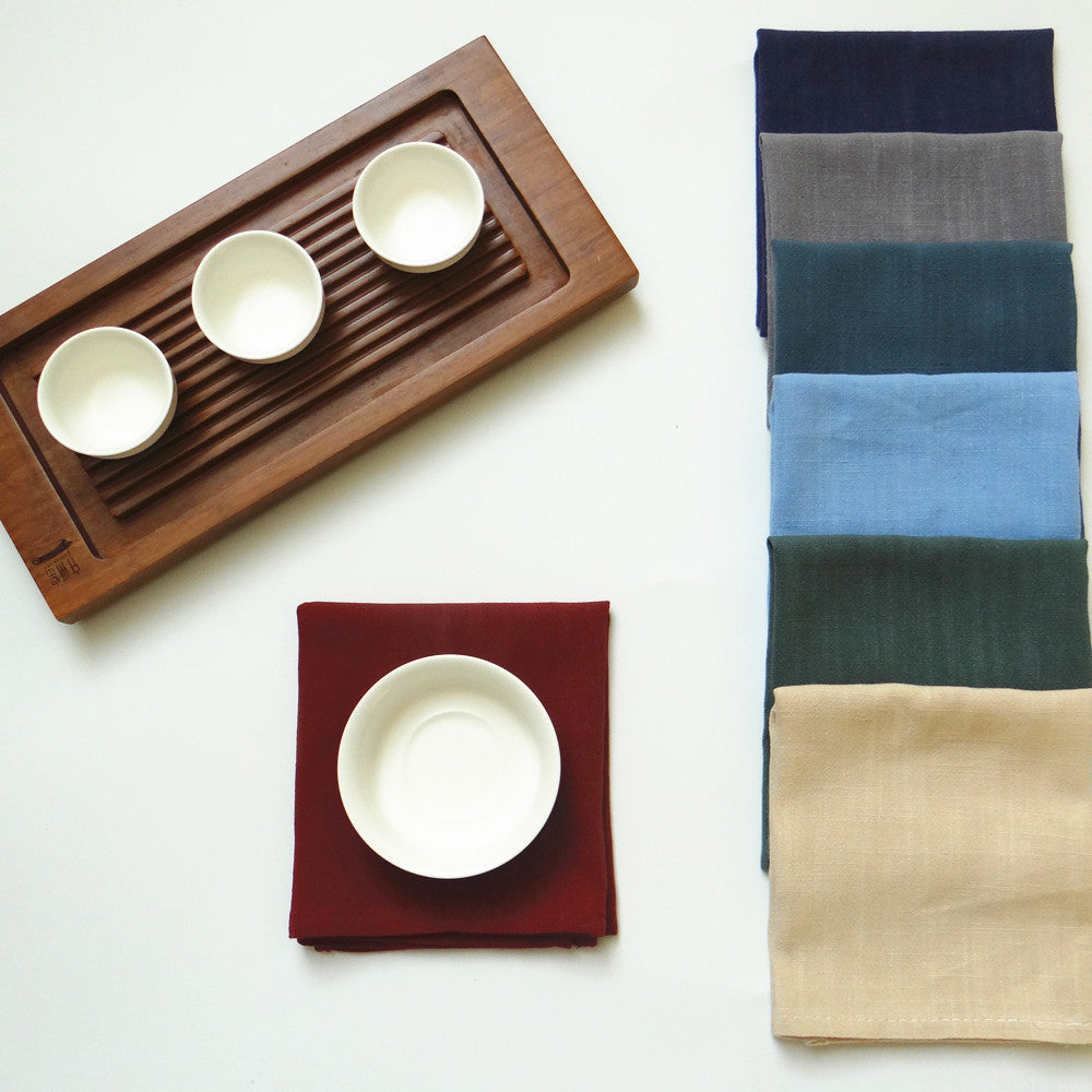 Minimalistische Schlichte Farb Baumwoll-Leinen Servietten - Set von 4