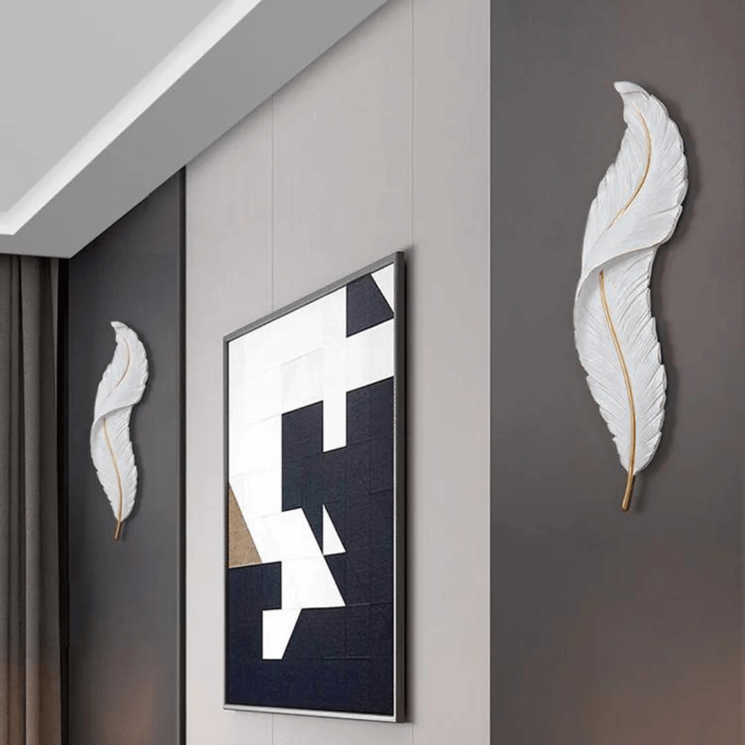 FeatherGlow Elegante Feder Wandleuchte