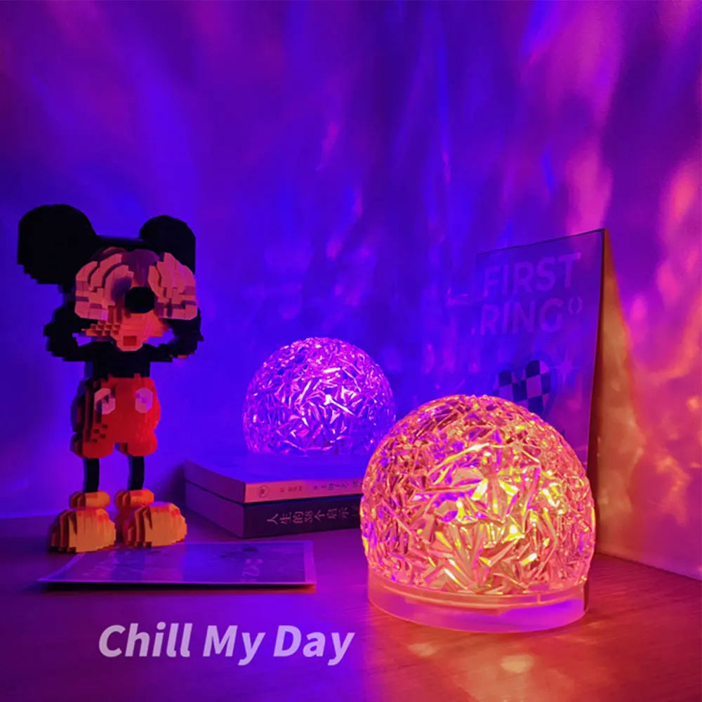 (ALMOST SOLD OUT) Crystal Wave Farbwechsel Touch Control + Fernbedienung Lampe