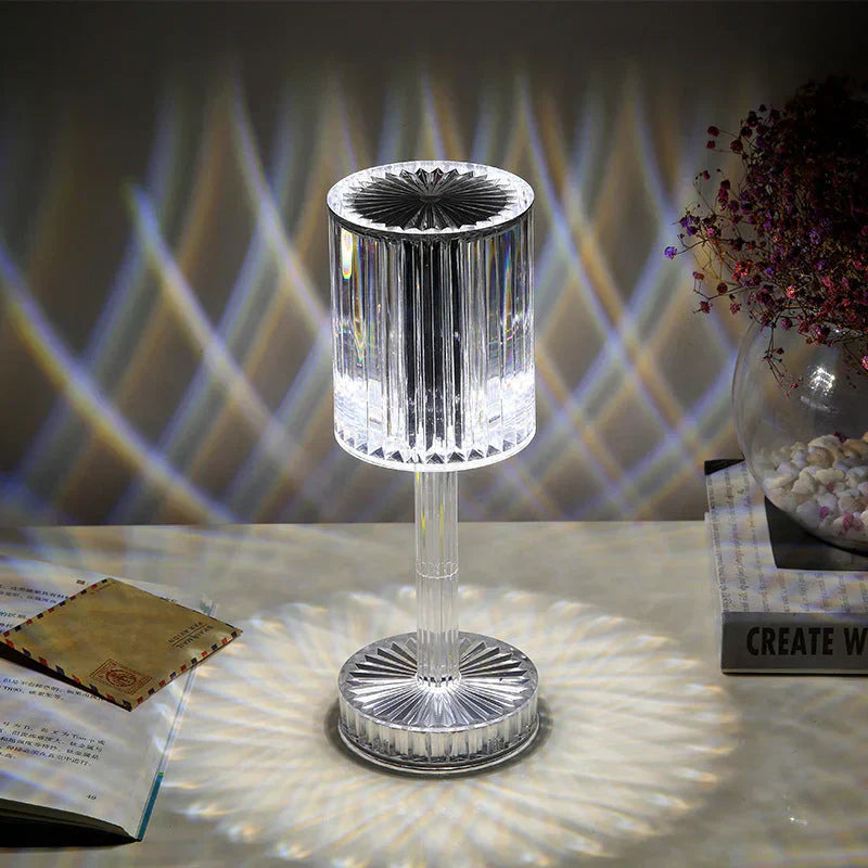 Elegante dimmbare Kristall-Tischlampe