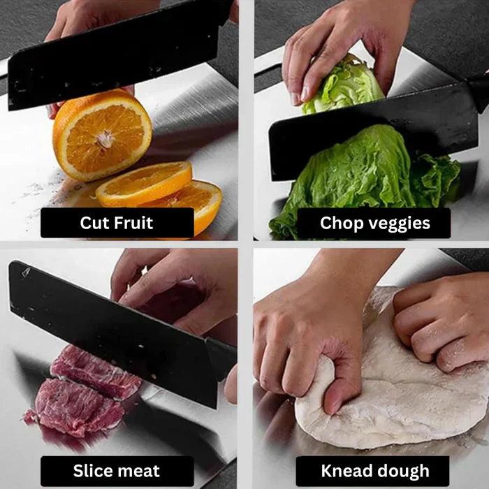 TitanEdge – 100% Edelstahl Antibakterielle Schneidebrett für hygienisches und langlebiges Kochen