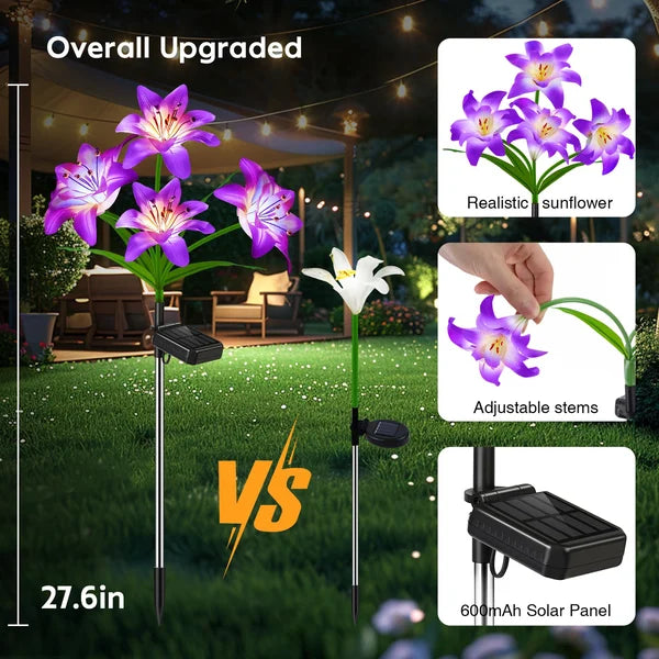 🔥HEISSER VERKAUF 50% RABATT🔥🎄Solarbetriebene blühende Lilienblumen Lichter🎄