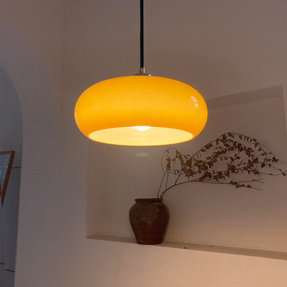 Garduru Brot-förmige Glas Pendelleuchte – Modern dimmbare Deckenleuchte (E27, LED enthalten)