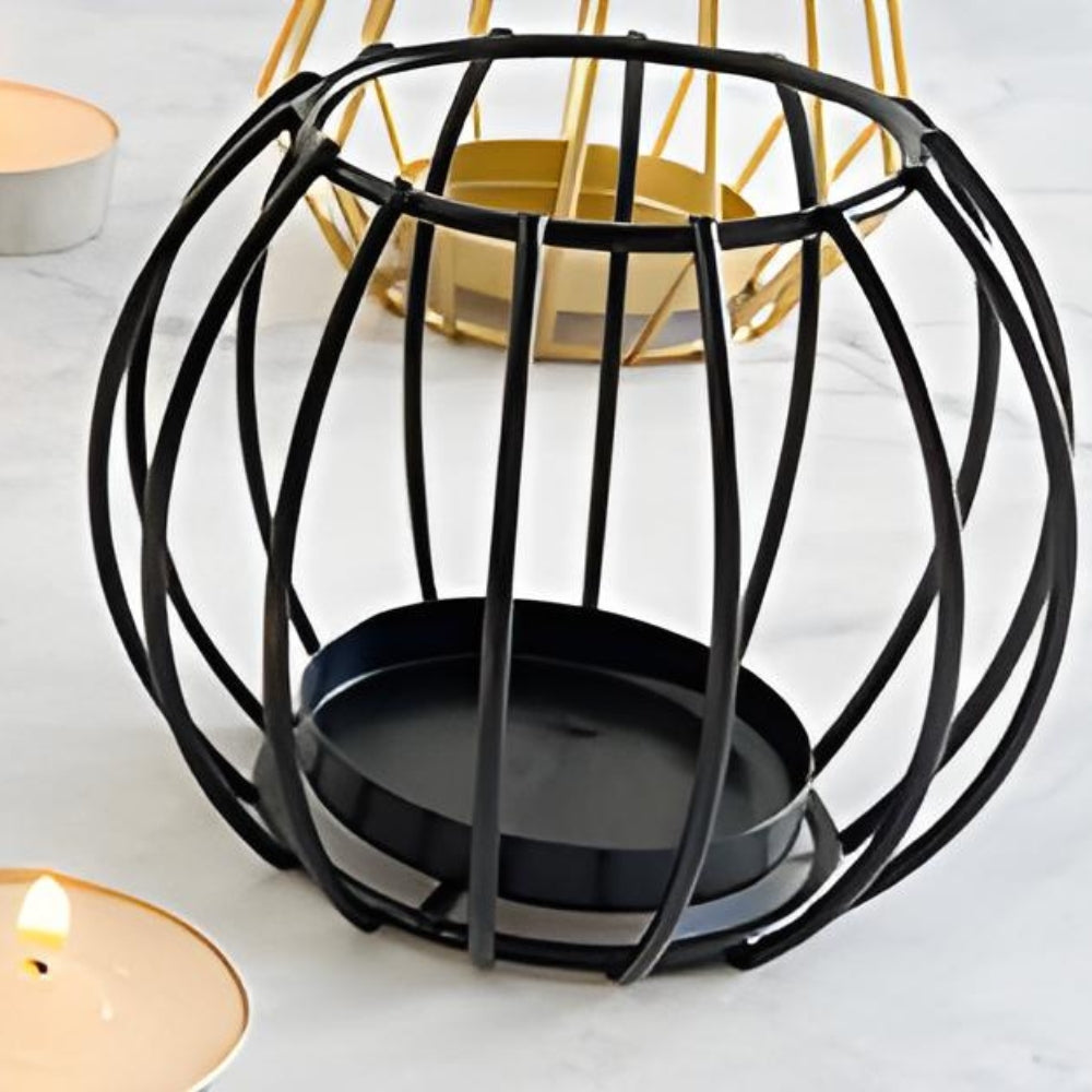 Wireframe Sleek Eisen Kerzenhalter