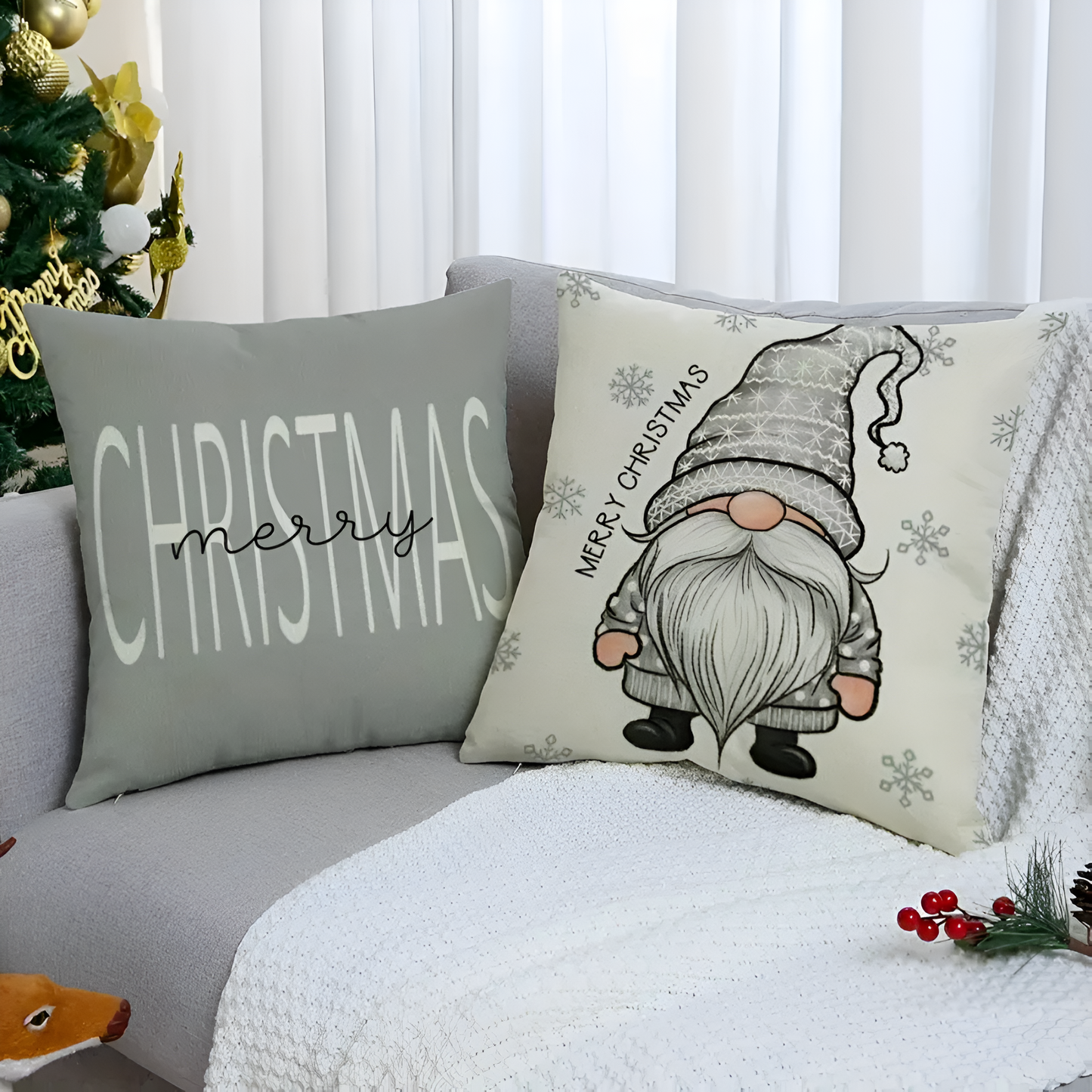 Weihnachtswichtel Kissenbezug | 4er Set