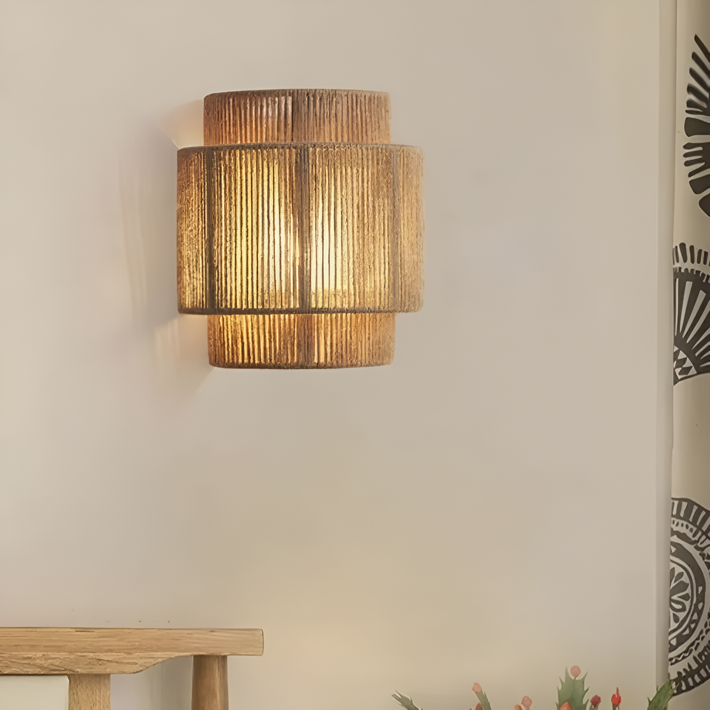 Handgewebte LED-Wandlampe – Bohemian Stil Wandbeleuchtung für gemütliche Innenbeleuchtung