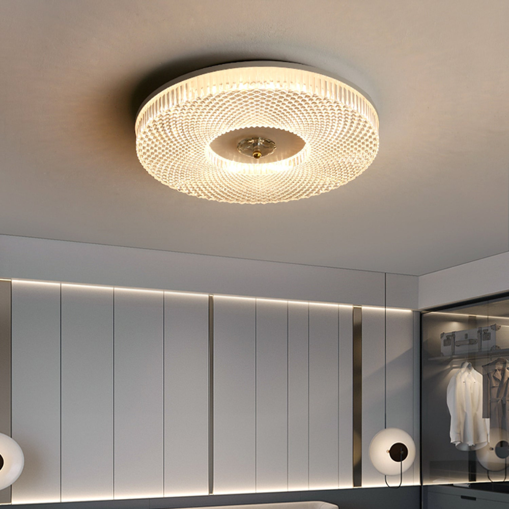 Runde LED Deckenleuchte Weiß/Gold/Schwarz Schlafzimmer