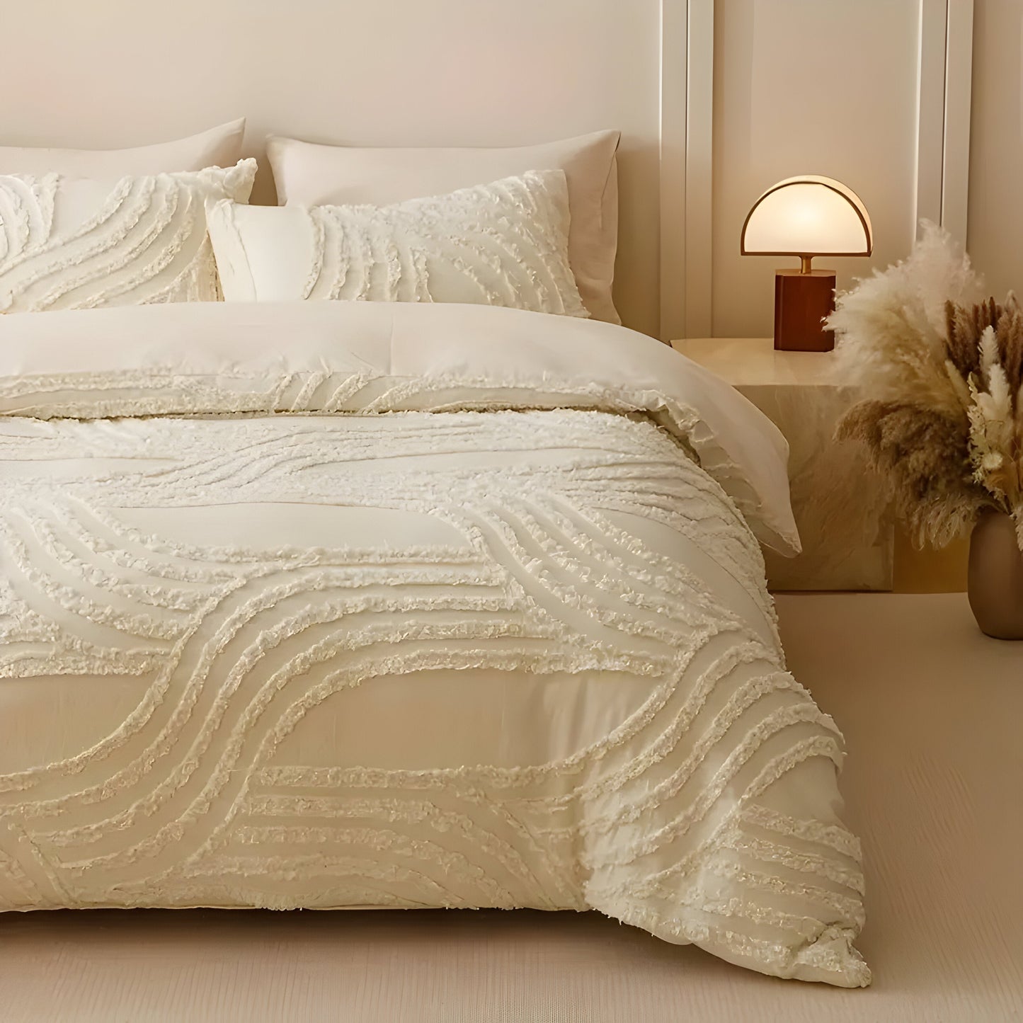 Garduru Duvet Set - 3pcs Luxus Streifen Schnitt Bettbezug