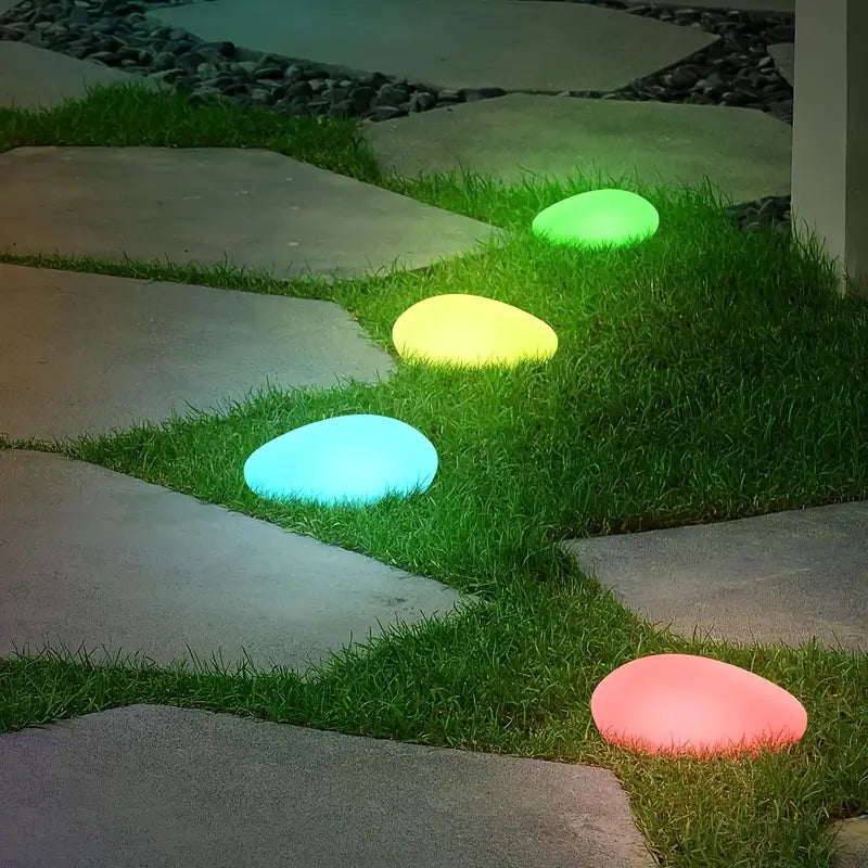Leuchtende Gartensteine mit Farbwechsel – Dekorative LED Steinleuchten für Außenbereich und Garten