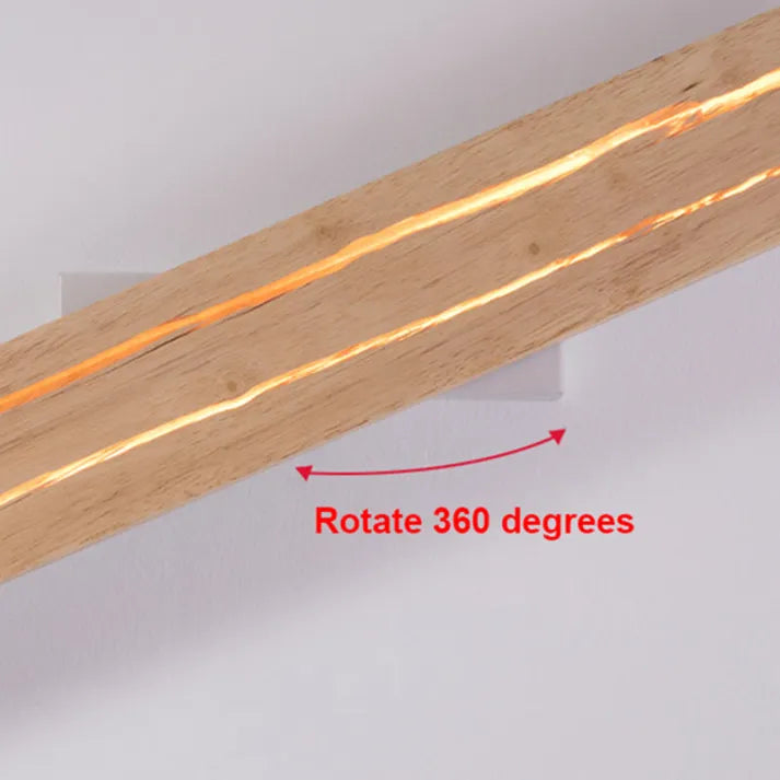 Moderne Wandlampe aus Holz mit Rissmuster - Elegante LED-Beleuchtung für Wohnzimmer und Schlafzimmer