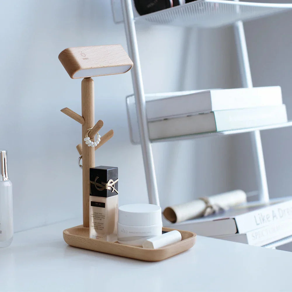 Garduru - Elegante Tischlampe Aus Bambus Mit Dimmbaren Licht & Praktischem Aufbewahrungsfach