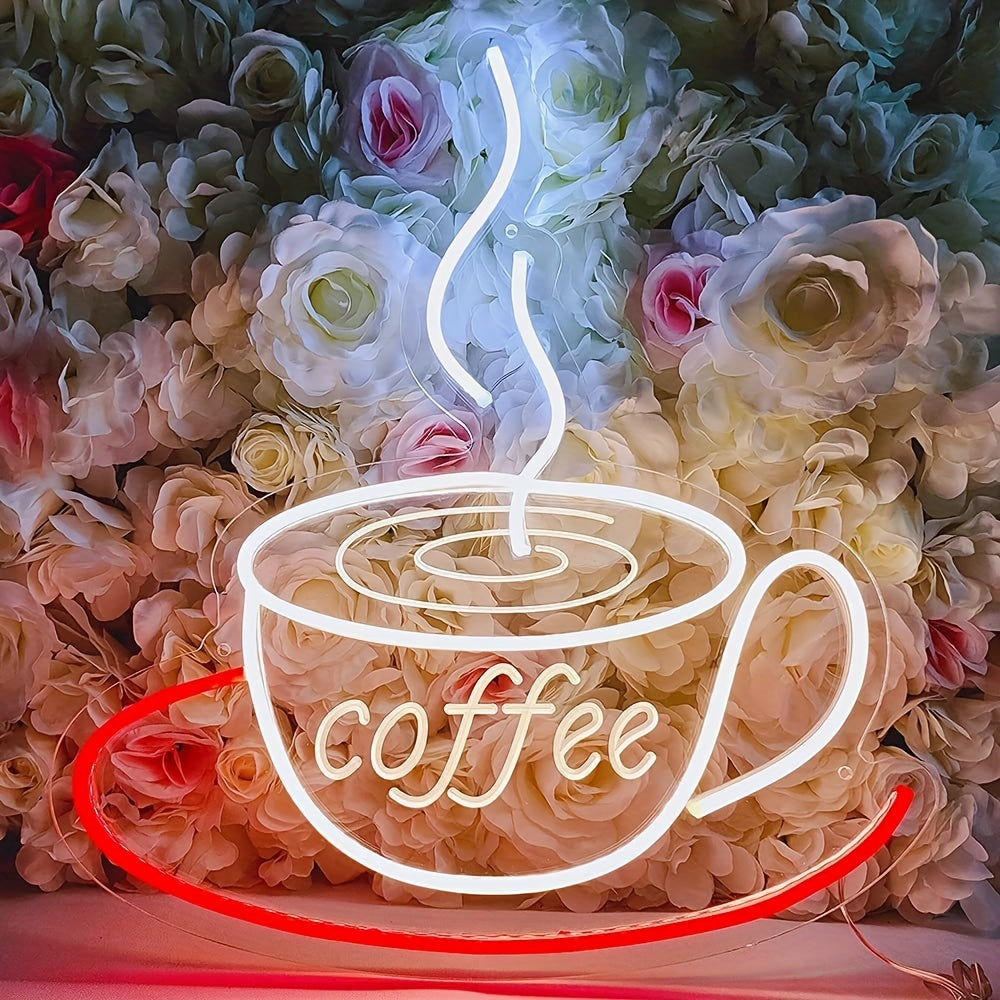 LED-Neon Kaffeetassen-Wandlicht