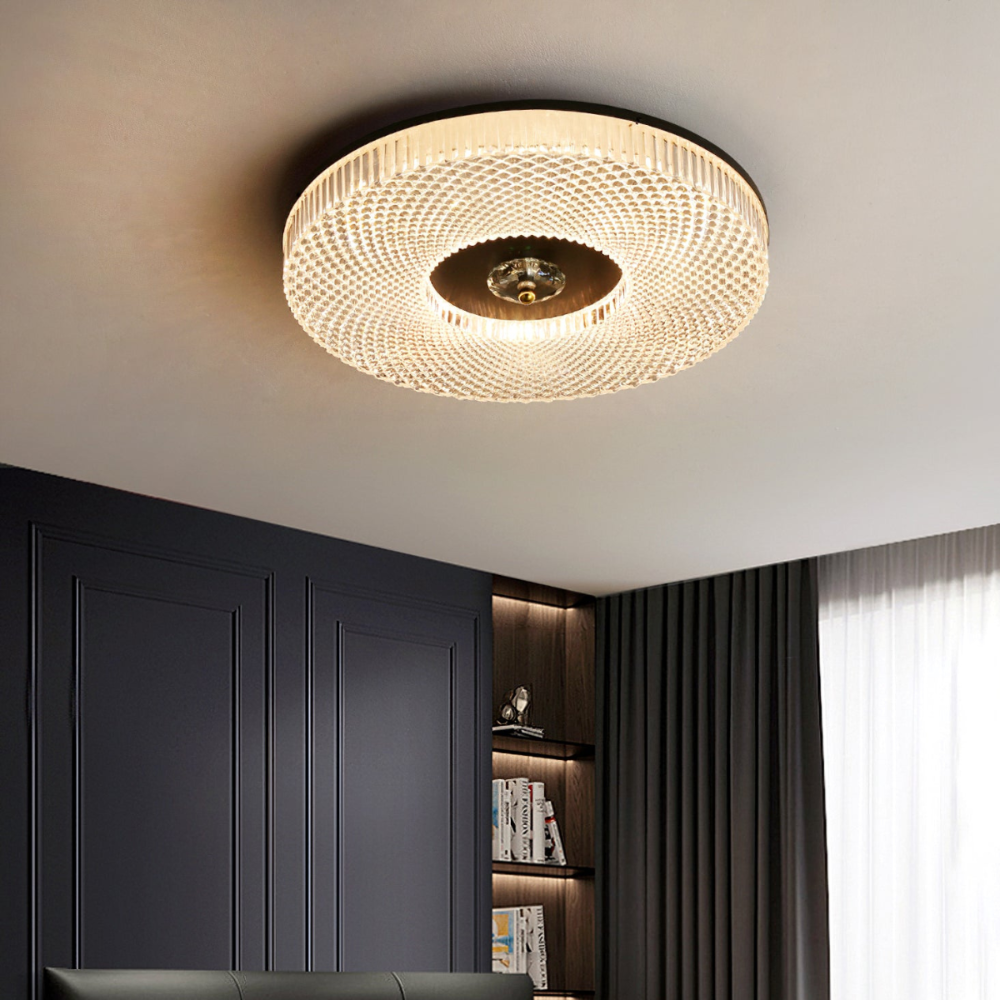 Runde LED Deckenleuchte Weiß/Gold/Schwarz Schlafzimmer