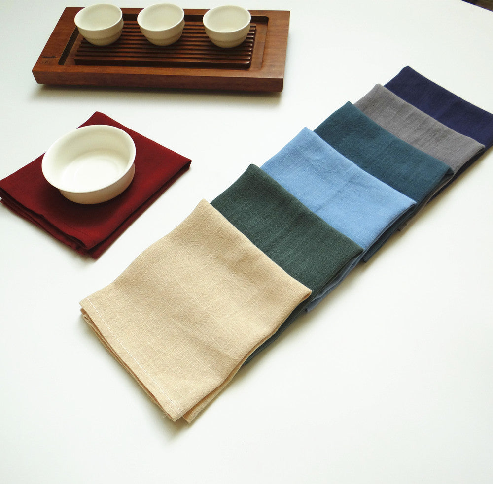 Minimalistische Schlichte Farb Baumwoll-Leinen Servietten - Set von 4
