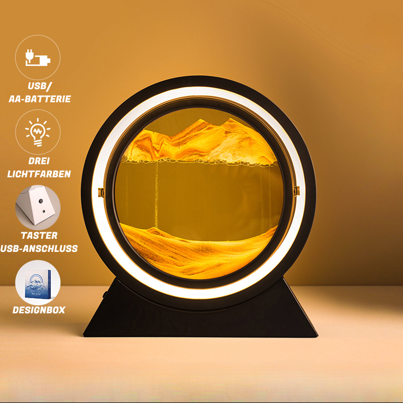 3D Sanduhr mit LED Beleuchtung - mobiles Kunstwerk, Art, WW, KW, Tageslicht