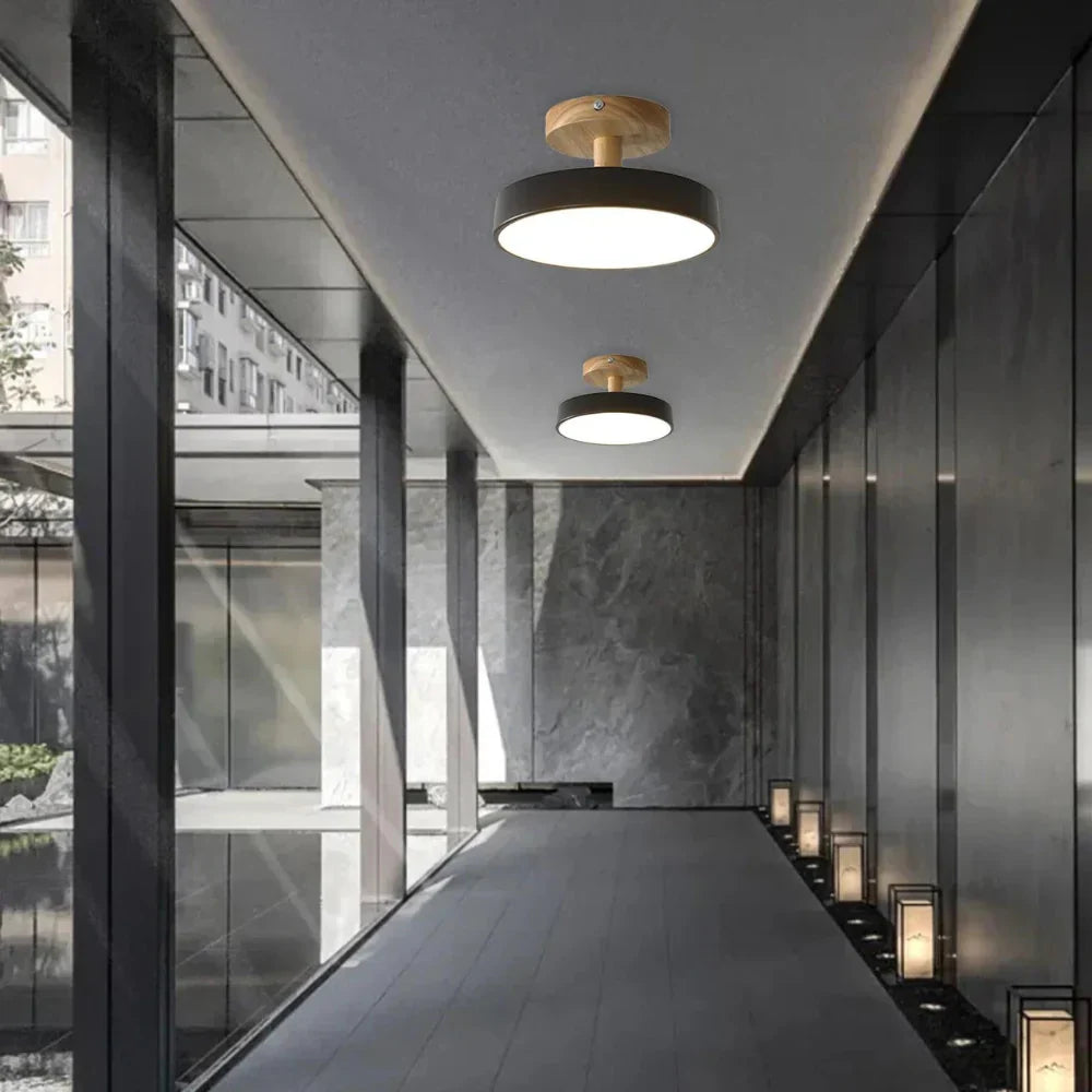 Moderne Holz LED Deckenleuchte