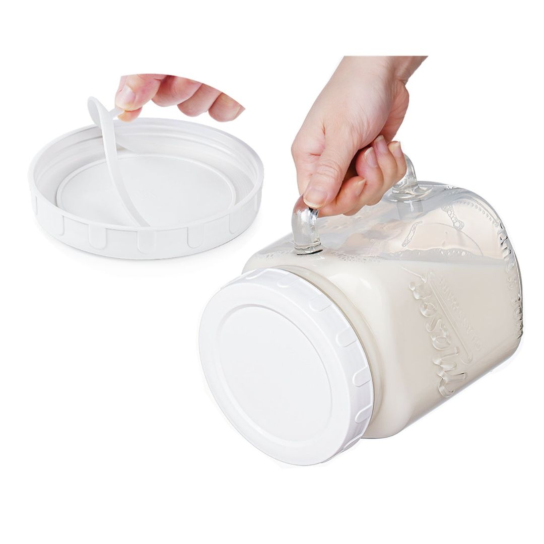 2 Stk 74 Oz Super Große Einmachgläser Mit Glasgriff & Schraubdeckel