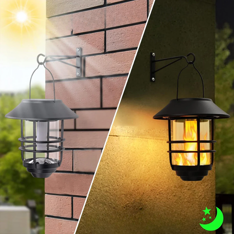 Garduru Solar Wandlampen - Flackernde Flammeffekt für Außenambiente