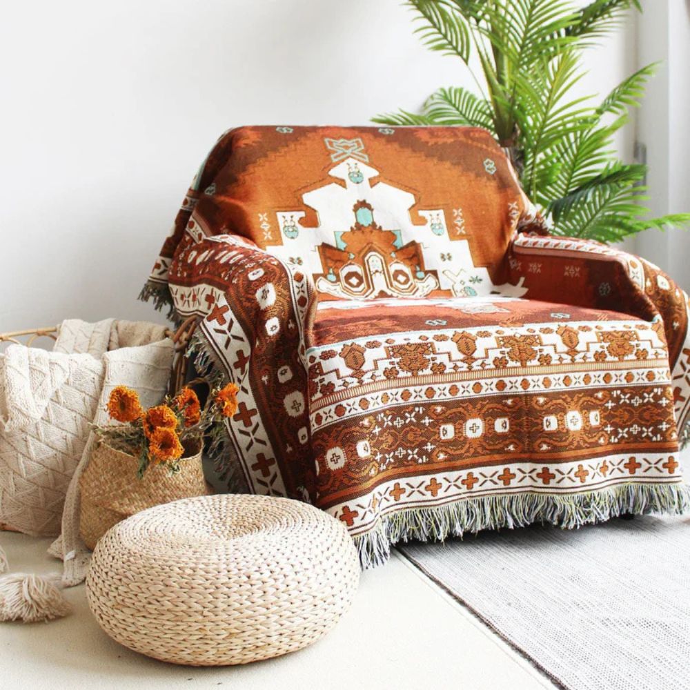 Boho Chic gemustertes Überwurfdecke