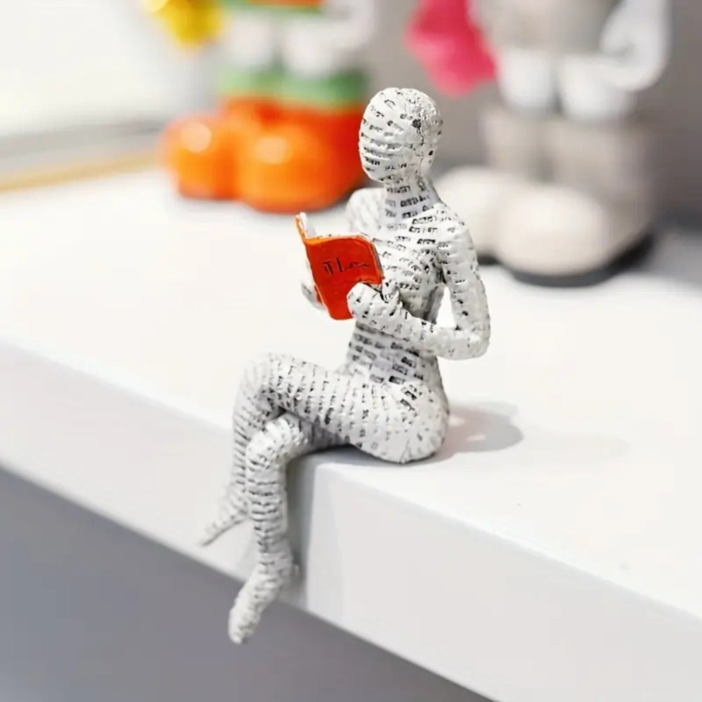 Garduru Frau mit Buch - Stilvolle Regal Dekoration