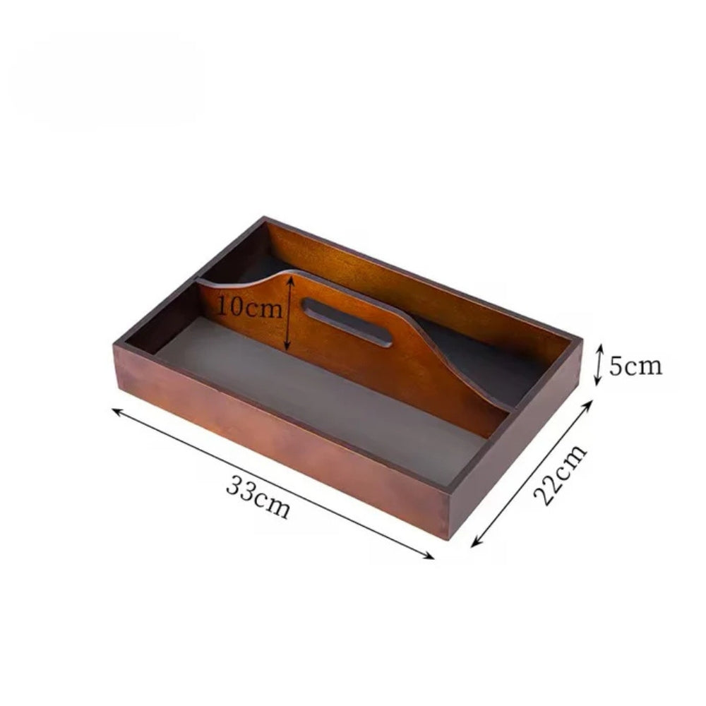 Zeitloser Vintage Holz-Organizer-Tablett