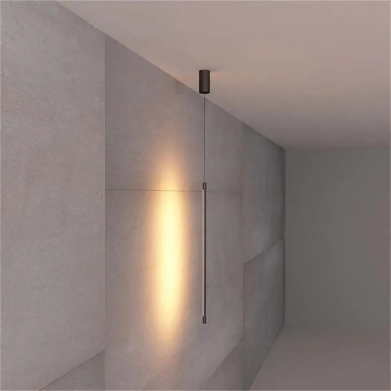 Pendelleuchte Slim Schwarz Metall Schlafzimmerlampe
