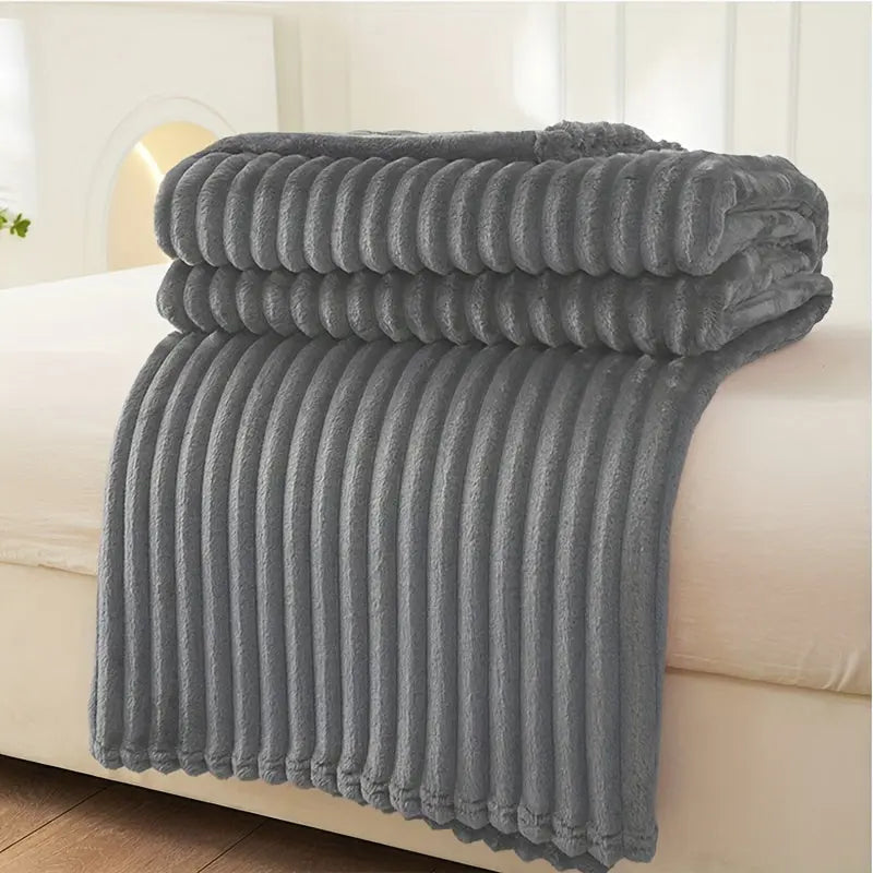 Garduru - Weiche Gerippte Kuscheldecke aus Flanell für stilvolles Wohnambiente
