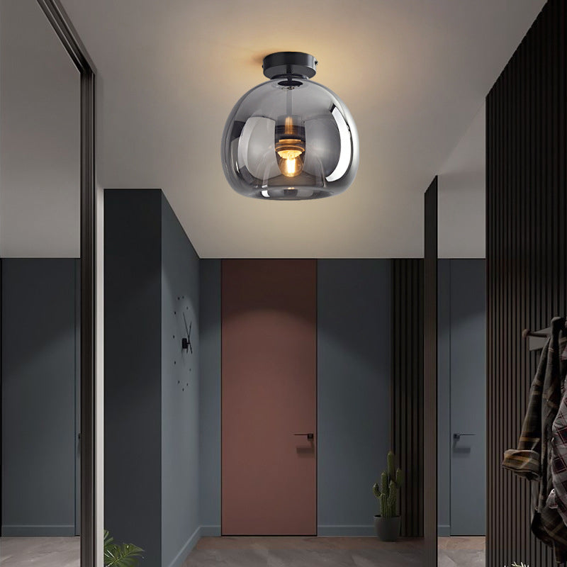 Sanna Moderne runde LED-Deckenleuchte Gold/Schwarzes Metall/Glas Schlaf-/Ess-/Wohnzimmer