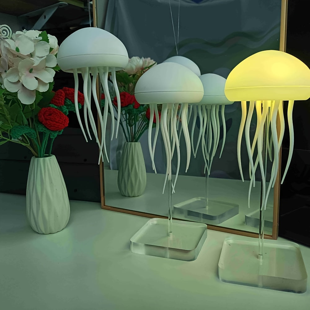 Farbwechselnde Quallenlampe – USB wiederaufladbare LED Nachtlicht für entspannende Atmosphäre