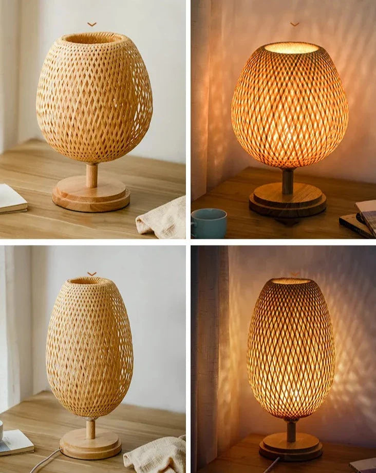 Garduru - Vintage Bamboe Tischlampe aus Handarbeit mit Natürlichem Design