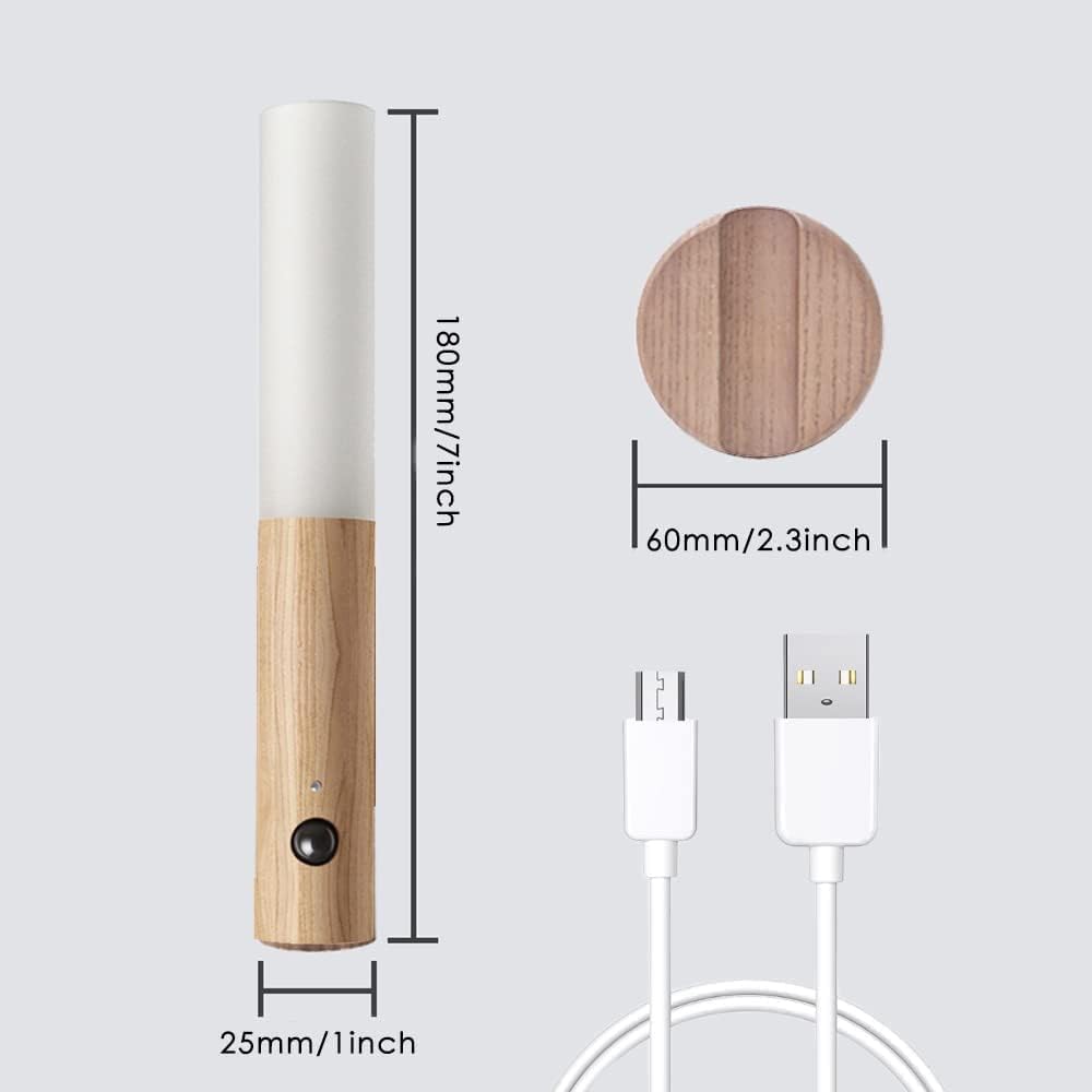 Wandleuchte LED Bewegungsmelder Holzbasislampe